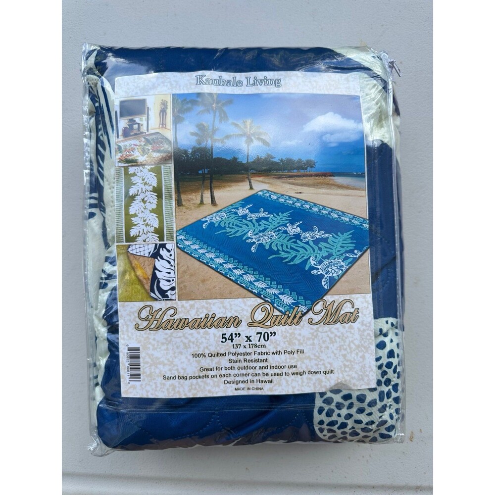 New Kauhale Living Hawaiian Ulu Quilted Stain Resistant Indoor Outdoor Mat